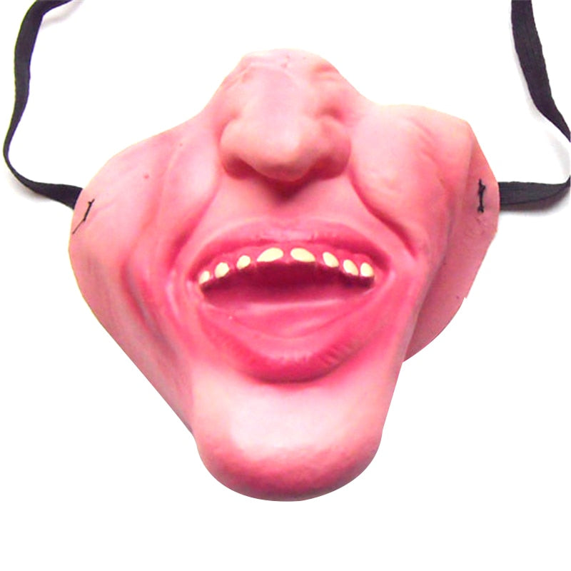 Funny Adult Party Mask Latex Clown Cosplay Half Face Horrible Scary Masks Masquerade Halloween Party Decor Halloween