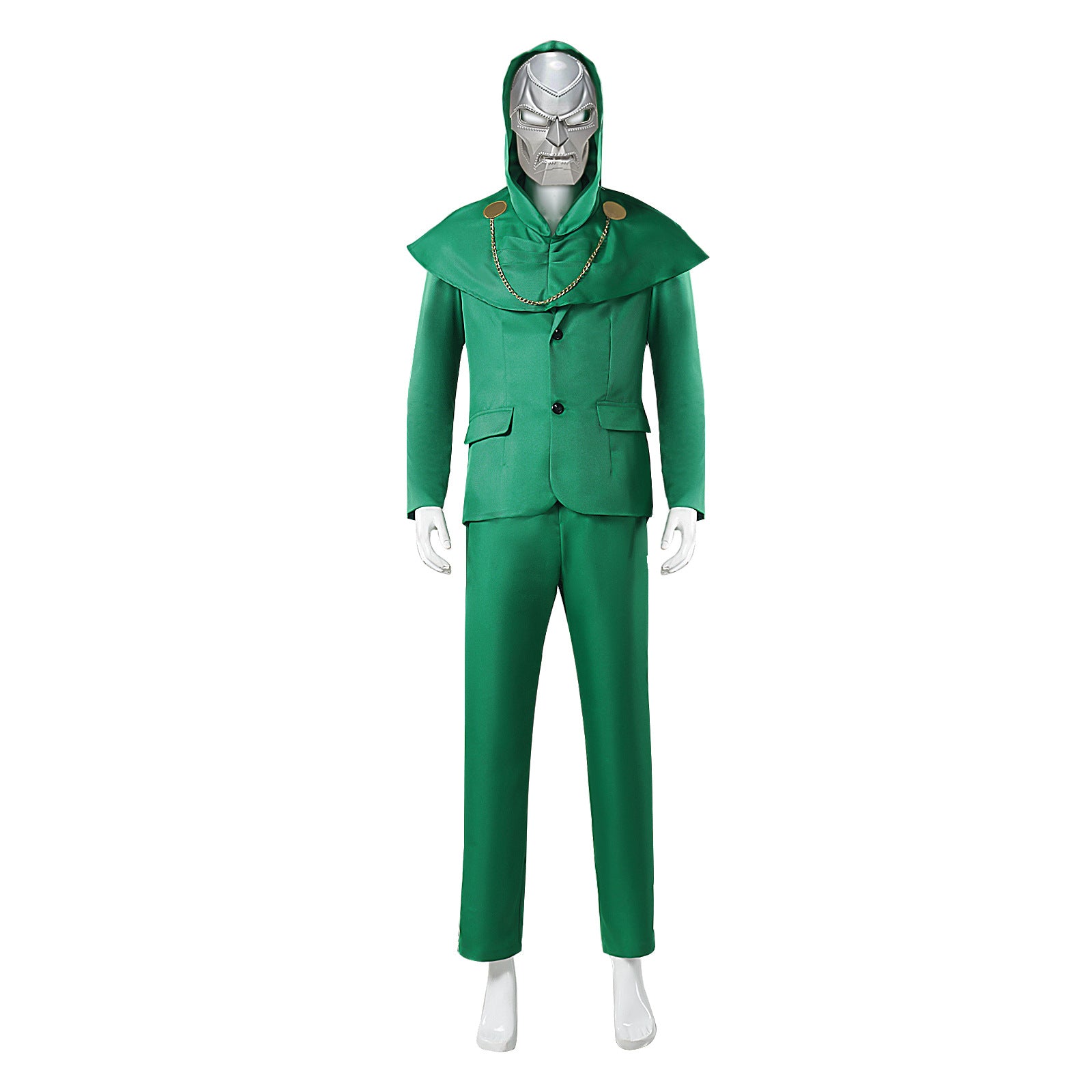 Avengers 5 Cos Doctor Doom Green Hooded Cape Cosplay Marvel Movie Halloween Costume