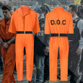 Halloween Luigi cosplay costume American prison costume cosplay orange prison costume two-piece set