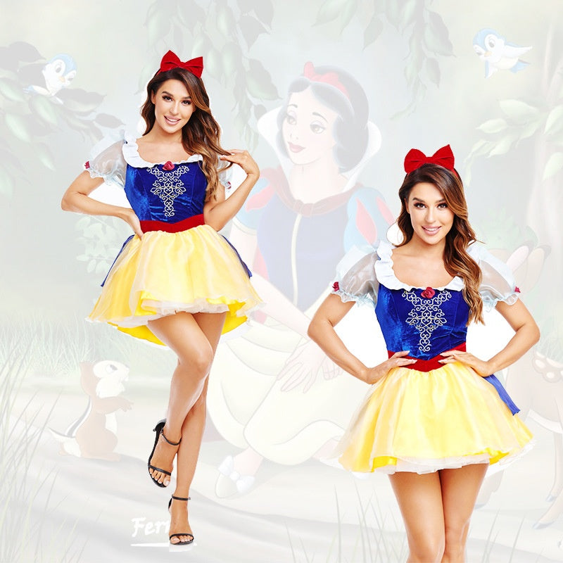 Halloween Costume Snow White Dress Tailcoat Cosplay Costume Short Party Performance Dress