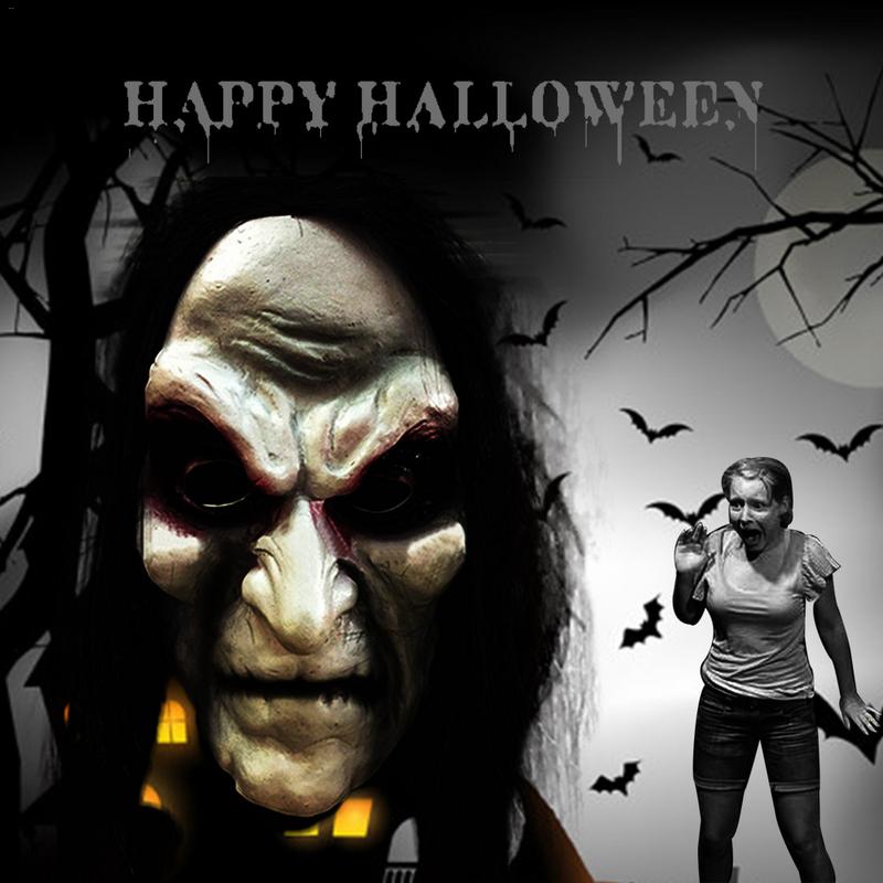 Halloween Zombie Mask Props Grudge Ghost Hedging Zombie Mask Realistic Masquerade Halloween Mask Long Hair Ghost Scary Mask