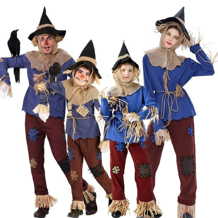 Halloween Costume Parent-Child Outfits Adult Scarecrow Cosplay Performance Costume Unisex