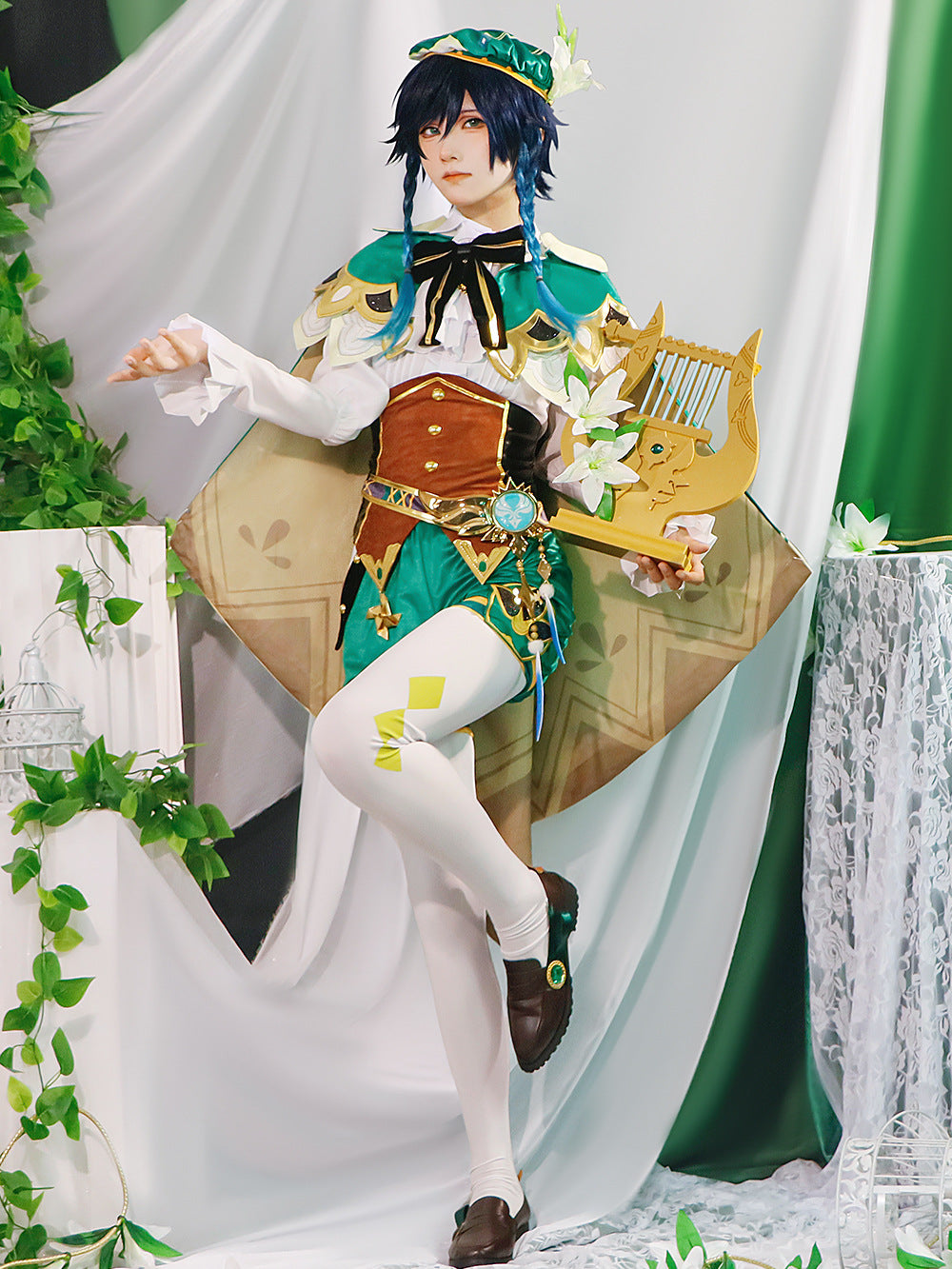 Genshin Impact Babatos Wendy cos dress and skirt Fengshen Wendy cospl Shoes that match the clothes