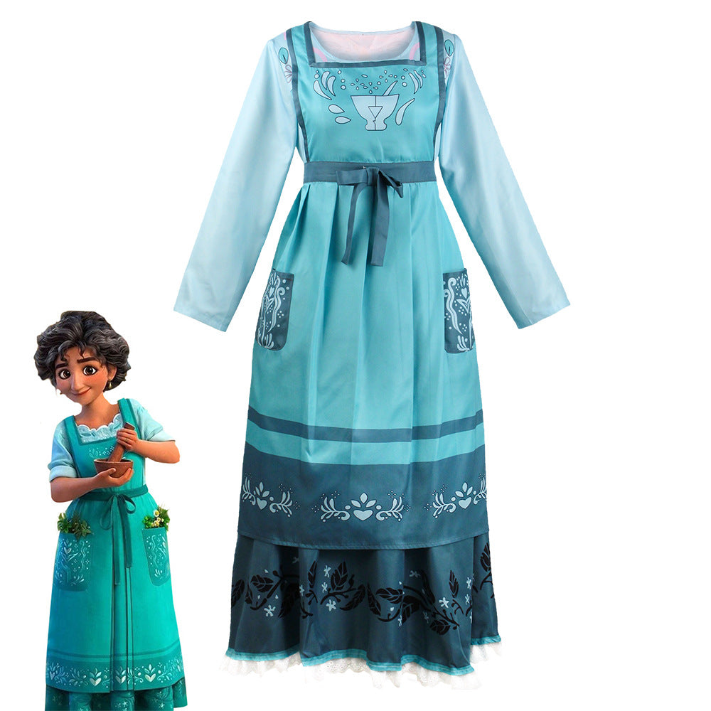 Halloween Encanto Cosplay Costume Mirabel's Mother Julieta Set Women's Costume Performance Dress