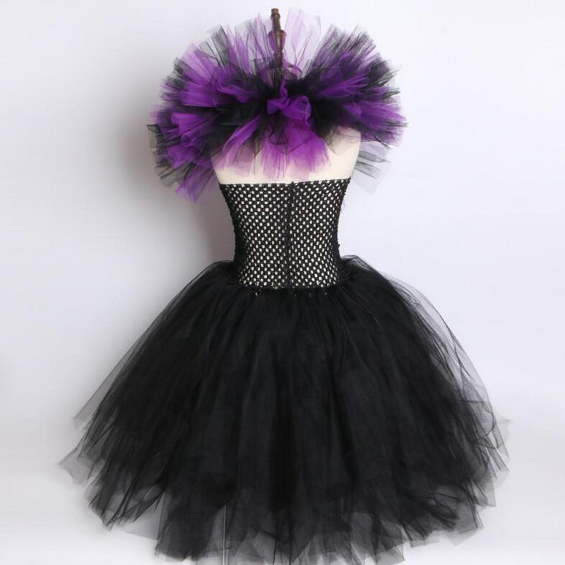 Copy of Girls Witch Queen Tutu Tulle Dress with Horns Halloween Cosplay Witch Costume for Kids Fancy Party Dress Children Clothes 2-10yr