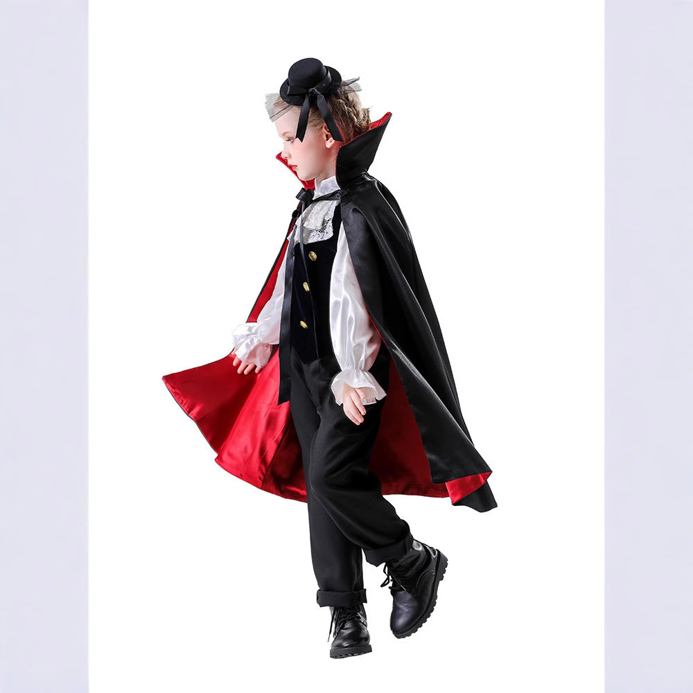 Copy of Halloween cosplay costume stage wear children's hooded cloak cape, Grim Reaper vampire