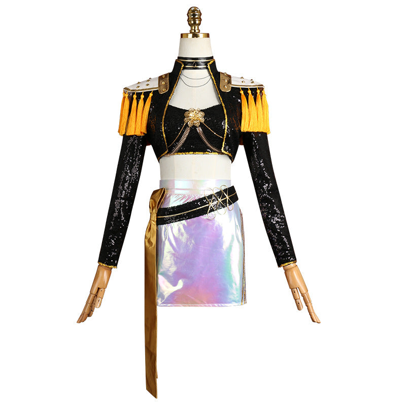 Kpop Witch Hunt cosplay costume Zoe Anime costume Rumi Song costume Mira Black Gold Song costume cosplay