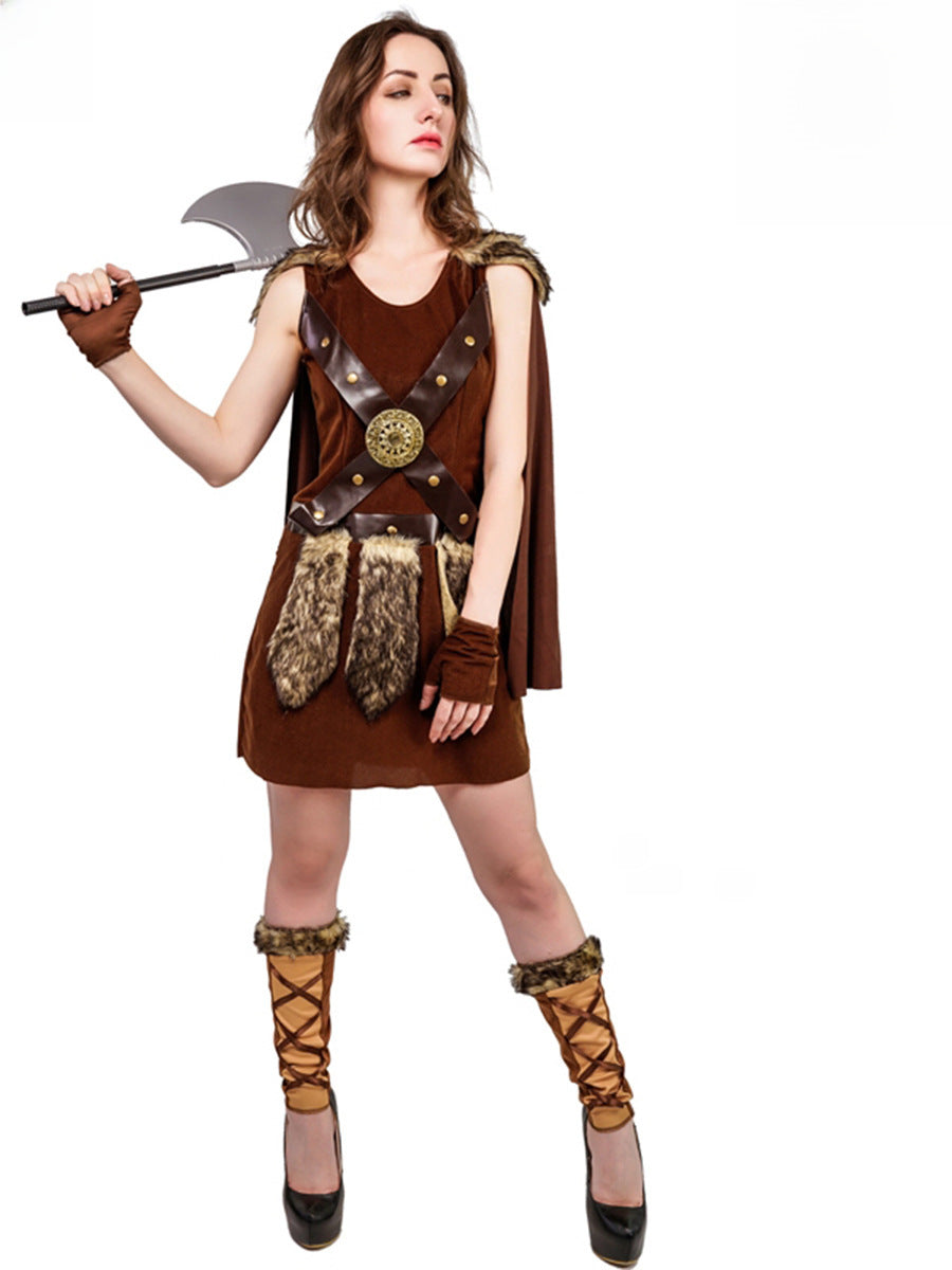 Big girl Vikings dress stage performance costume and accessories cosplay primitive man costume cosplay party costume