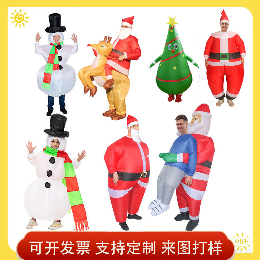 Christmas party inflatable clothing Santa Claus costume Christmas Snowman inflatable doll costume stage performance Christmas tree