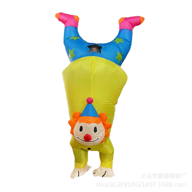 Clown werewolf killing elephant Bobo cow King Kong crocodile back Horn Dragon small yellow duck rugby football inflatable costume