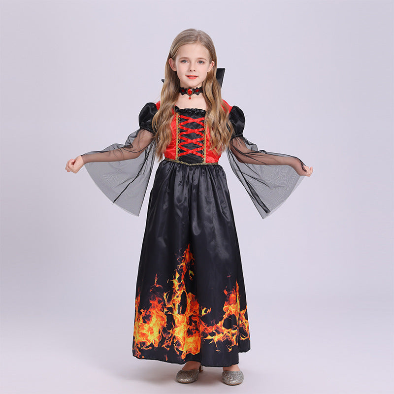 Halloween cosplay vampire costume girl character dress up party costume witch dress