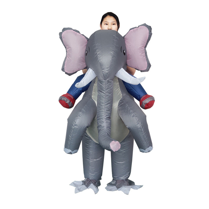 Clown werewolf killing elephant Bobo cow King Kong crocodile back Horn Dragon small yellow duck rugby football inflatable costume