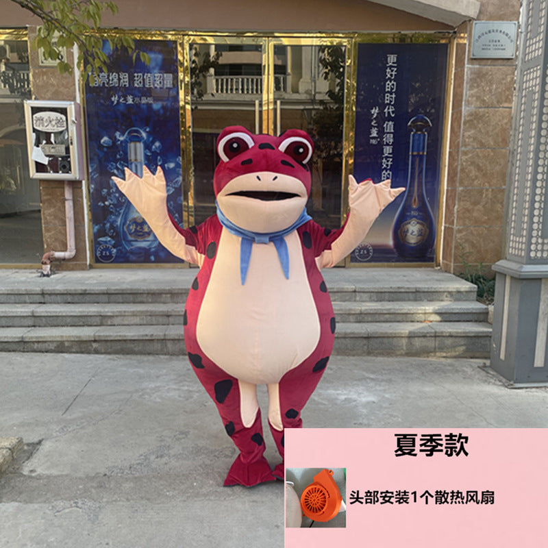 Spot inflatable frog cartoon doll costume TikTok same style selling baby frog wear Muppet walking doll wig
