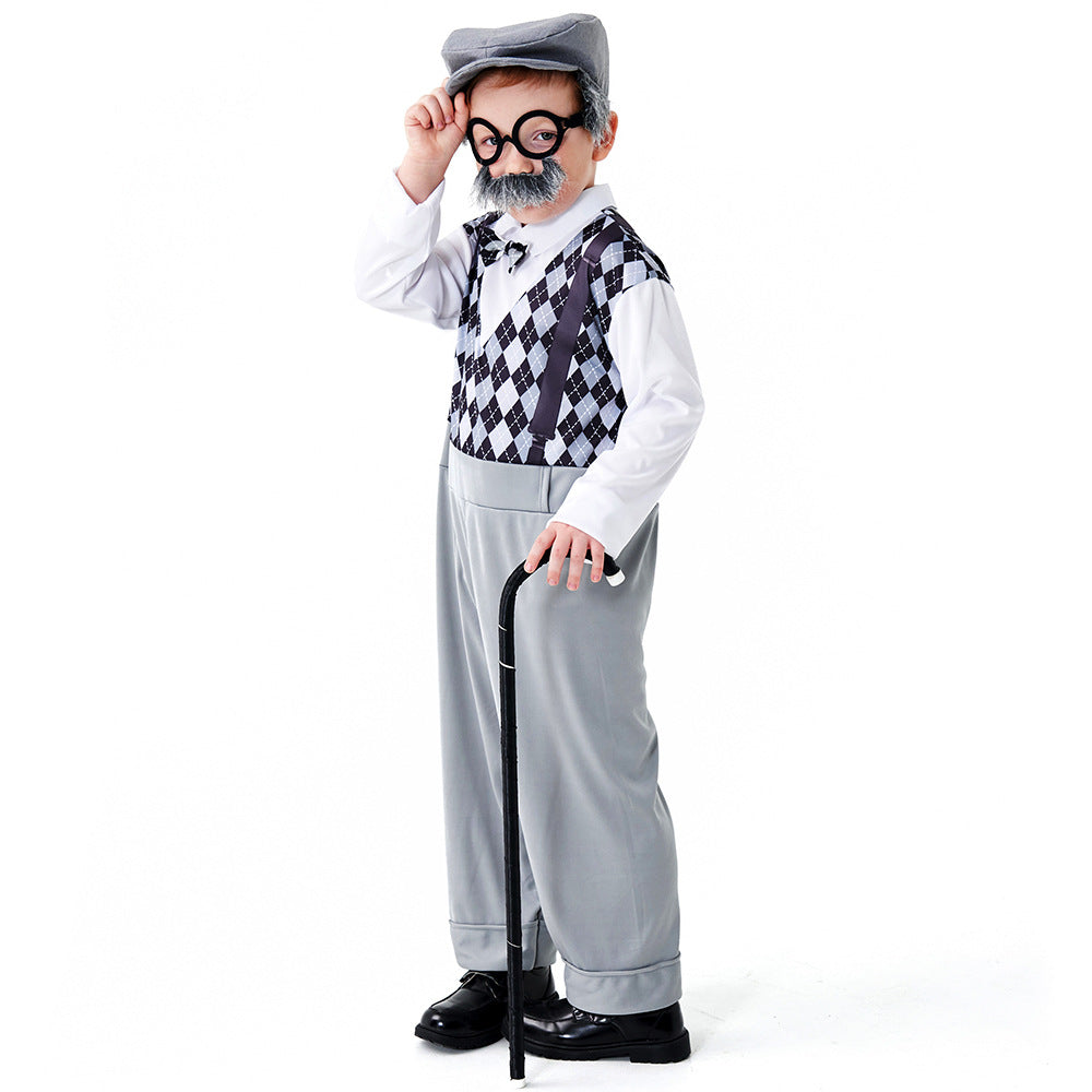 Centenarian role play Halloween costume stage play costume grandpa cos costume Amazon sources