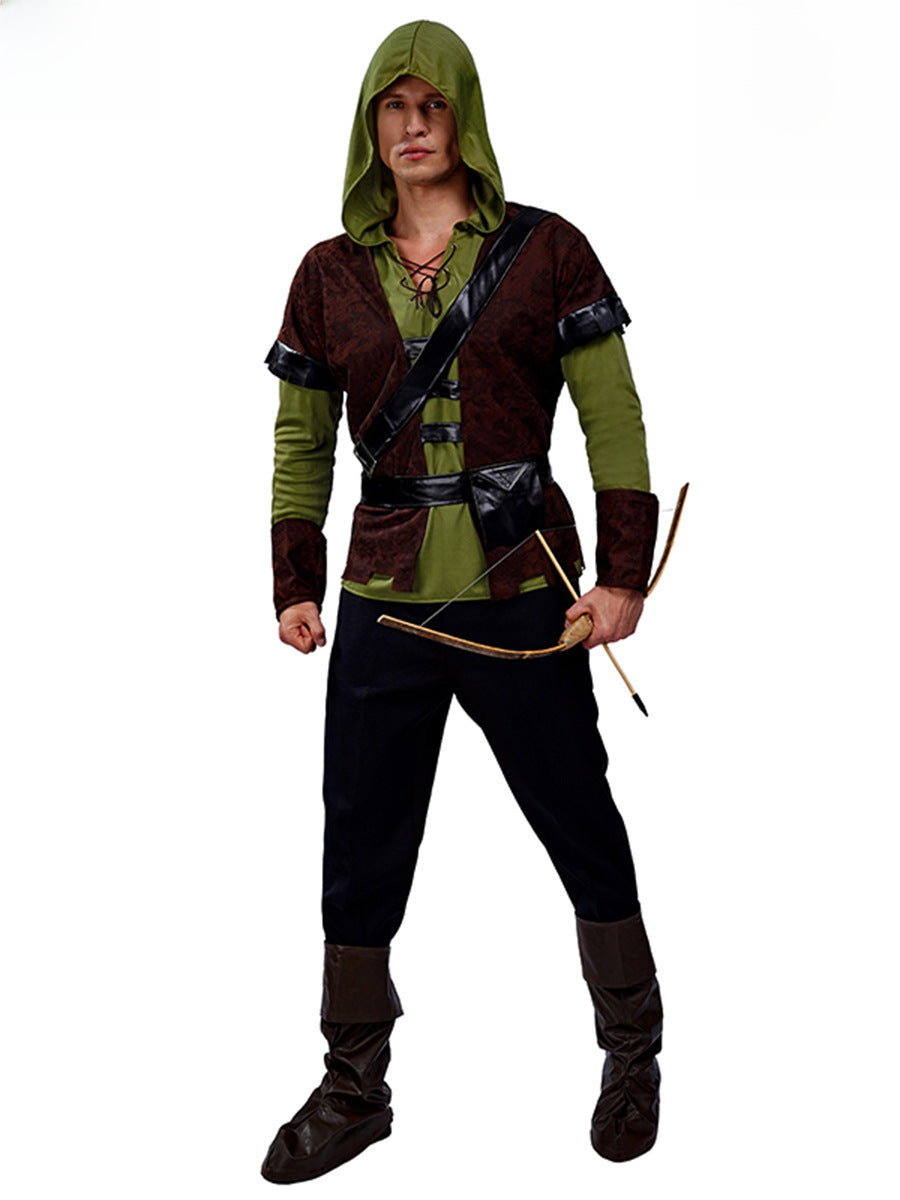 Halloween adult men archers cosplay costume European rogue stage party performance costume