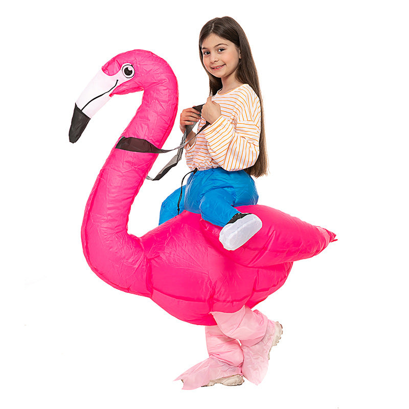 Carnival party flamingo inflatable clothing parent-child entertainment children Flamingo walking doll performance costume and accessories wholesale factory