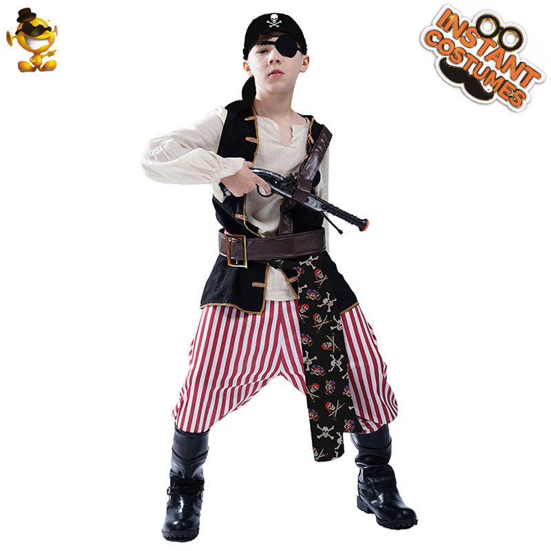 Halloween party costume cosplay costume masquerade stage wear performance wear children little boy pirate look