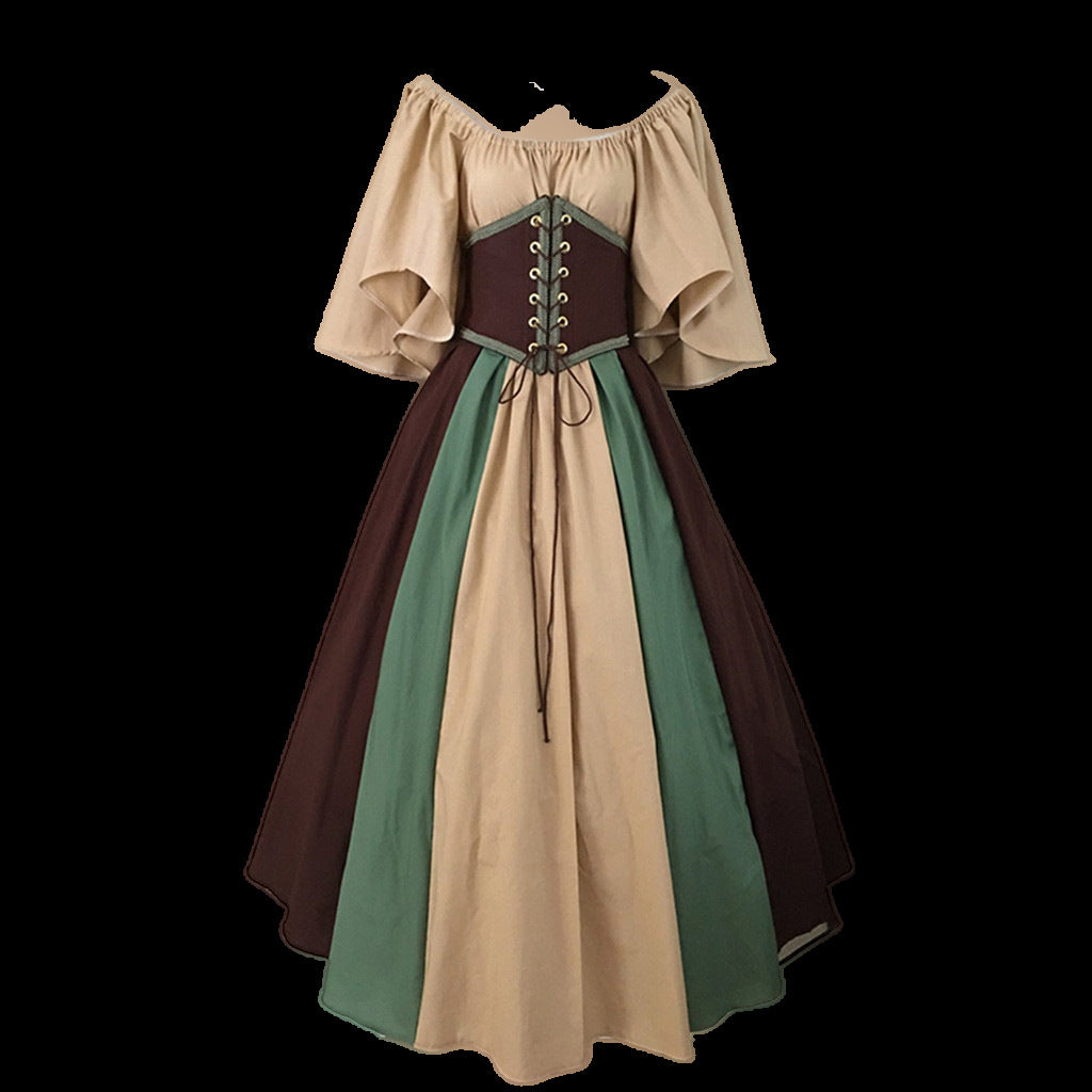 Halloween costume adult medieval retro Renaissance European and American court women's girdle dress costume