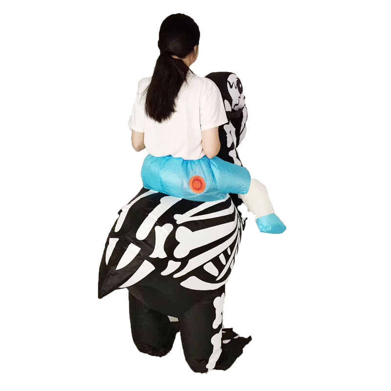 Cross-border Halloween hot funny party Mount skull animal Flamingo flame horse inflatable doll costume Road