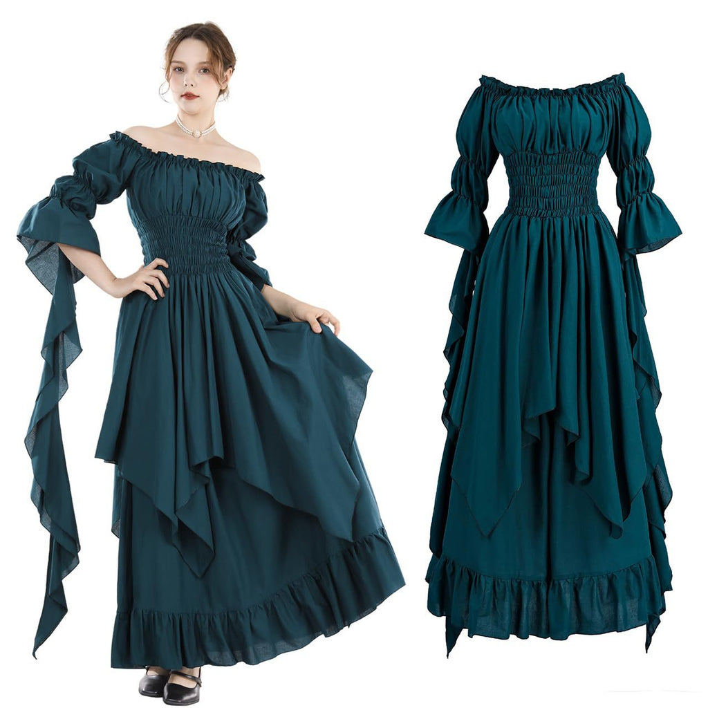 Halloween costume medieval renaissance vintage dress women's Gothic witch dress stage costume