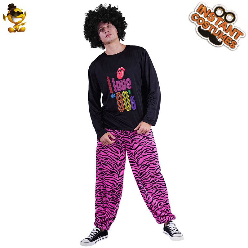 Adult men 70's vintage hippie disco party costume male ROCK ROCK hippie costume
