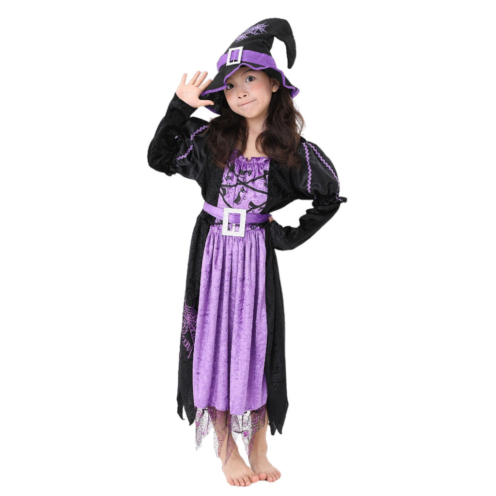 European and American Halloween costume children's cosplay anime costume purple witch role play Halloween costume