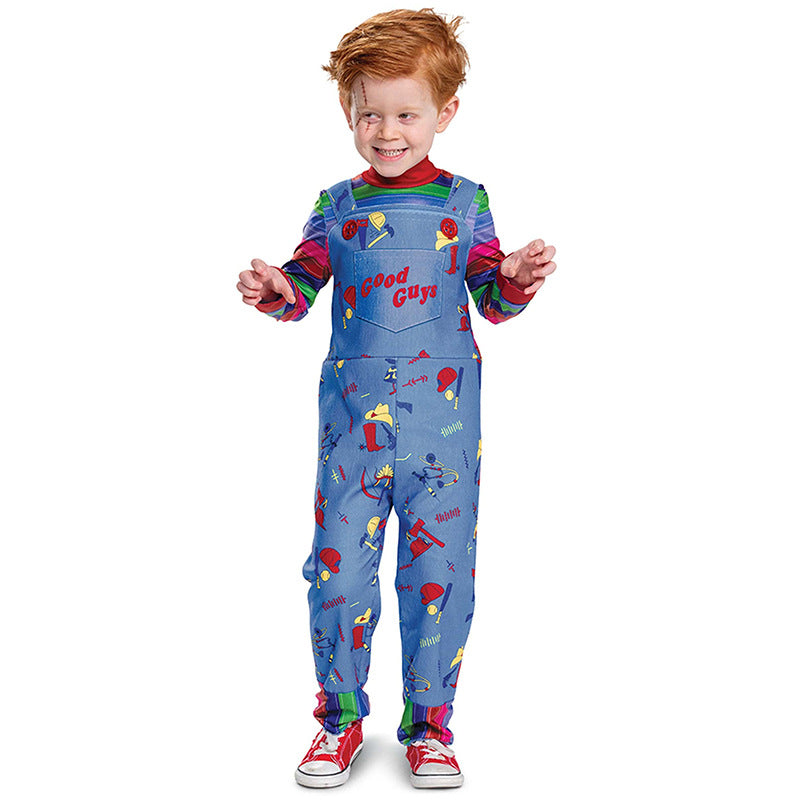 Halloween children's costume ghost doll Soul Series children's performance wear Chucky horror clown play costume