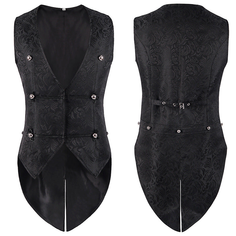 2022 Amazon wish New Men's medieval costume retro Gothic formal dress vest Halloween costume