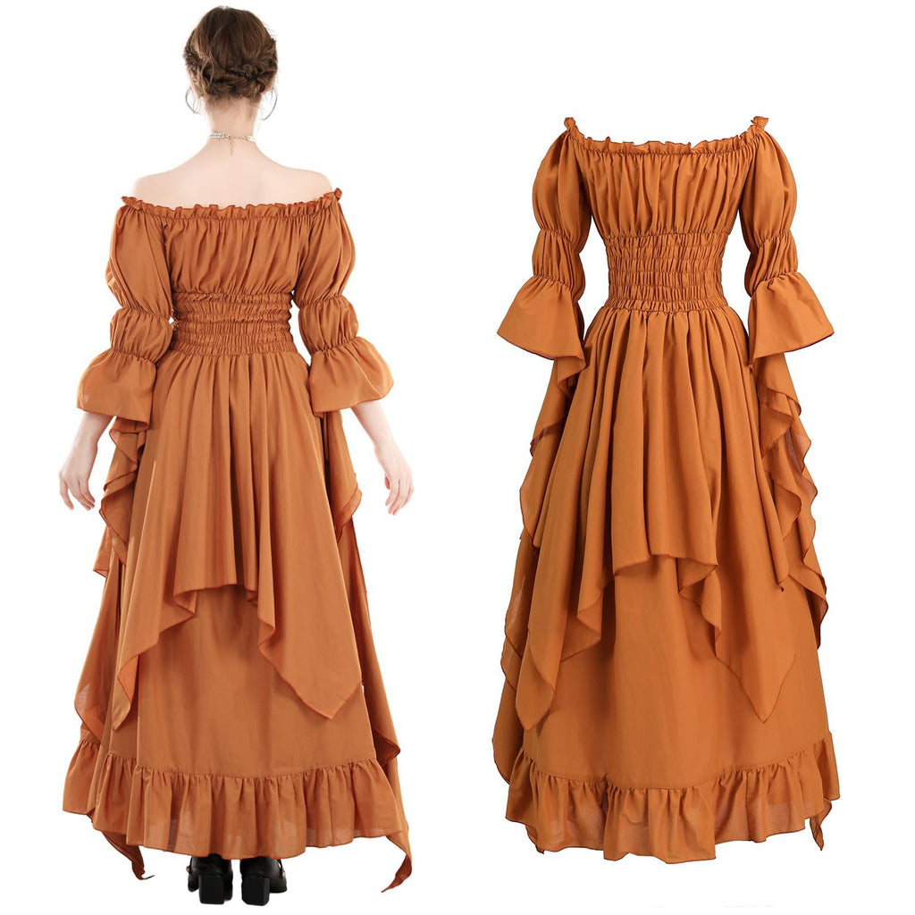 Halloween costume medieval renaissance vintage dress women's Gothic witch dress stage costume