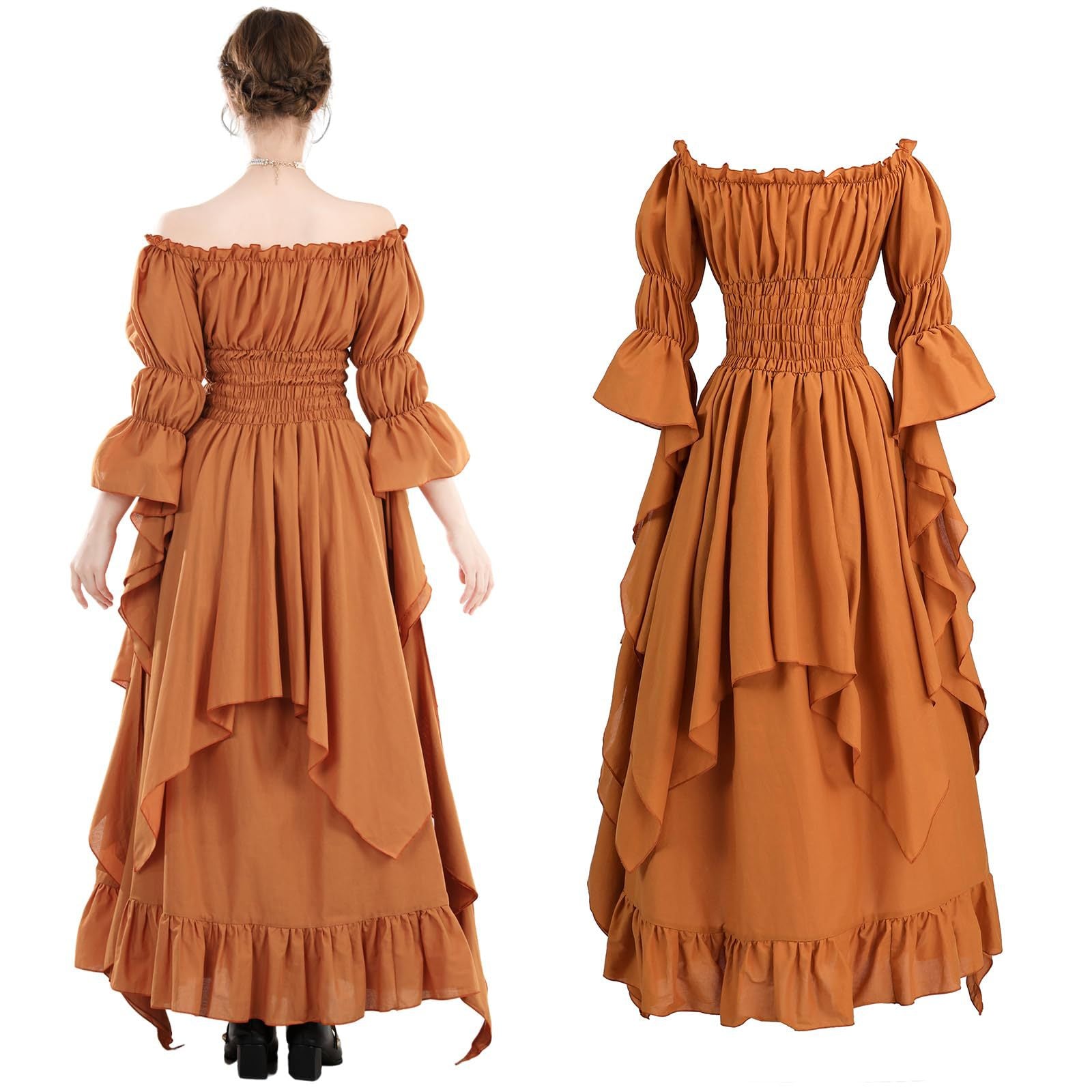 Halloween costume medieval renaissance vintage dress women's Gothic witch dress stage costume