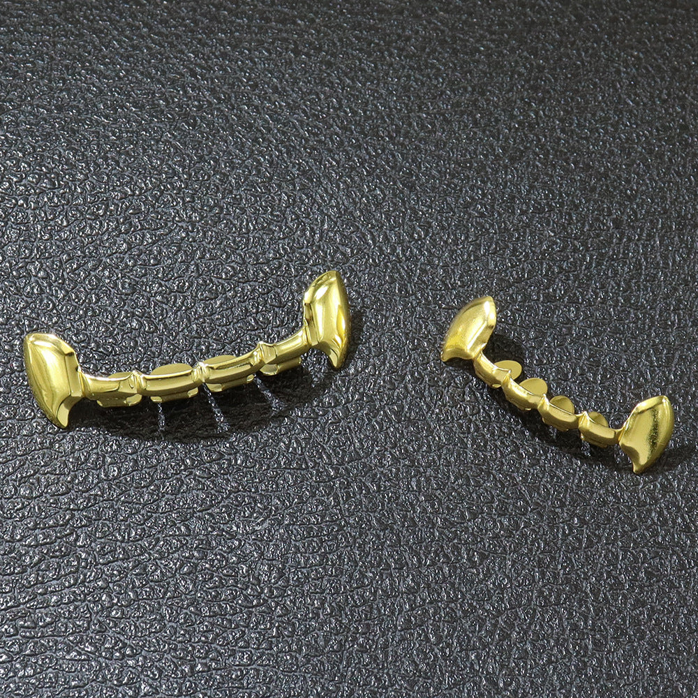 Hip hop exaggerated VAMPIRE fangs fangs gold tooth socket real gold electroplated teeth tooth decoration VAMPIRE GRILLZ