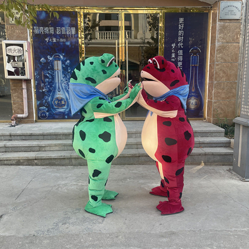 Spot inflatable frog cartoon doll costume TikTok same style selling baby frog wear Muppet walking doll wig