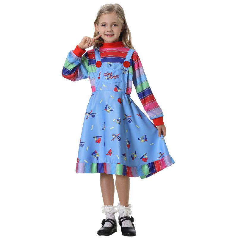 Halloween children's costume ghost doll Soul Series children's performance wear Chucky horror clown play costume