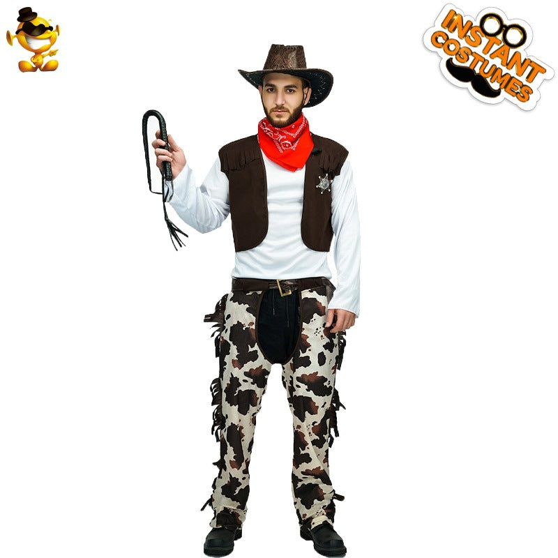 Halloween costume party cosplay clothes stage costume game dress up costume adult men Western Denim costume