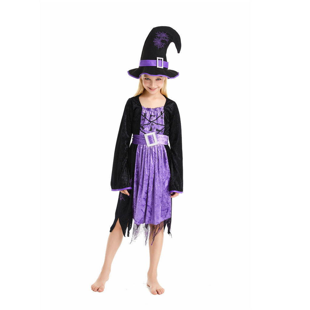 European and American Halloween costume children's cosplay anime costume purple witch role play Halloween costume