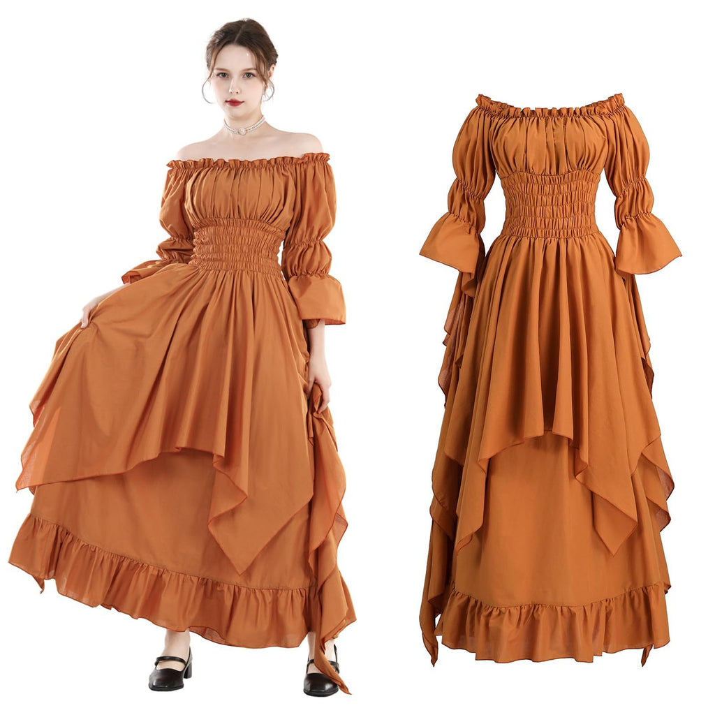 Halloween costume medieval renaissance vintage dress women's Gothic witch dress stage costume