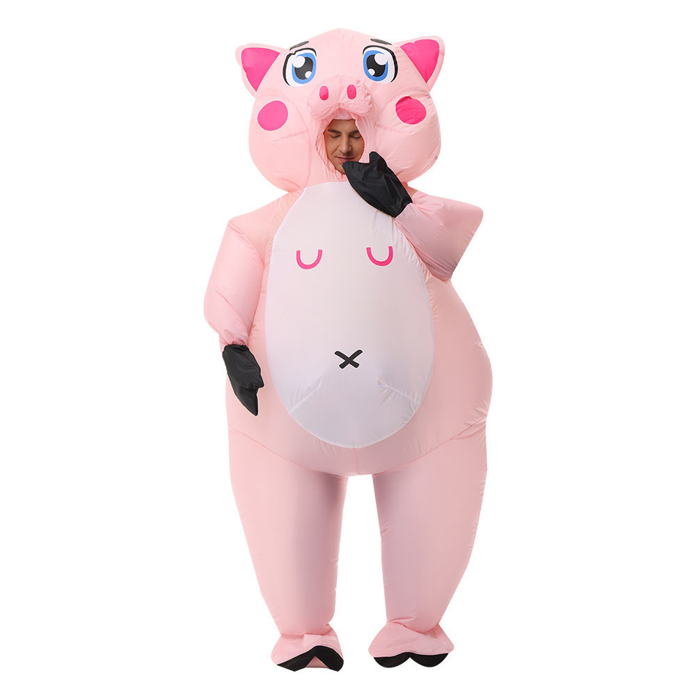 Cross-border Halloween pink pig koala inflatable clothing funny cartoon doll body inflatable clothing ball performance costume