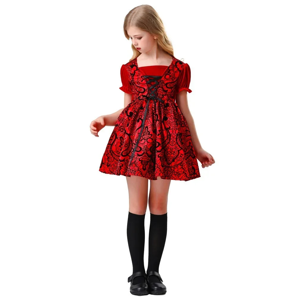 Gothic Halloween cloak cloak Little Red Riding Hood costume medieval performance costume role play June 1 performance costume