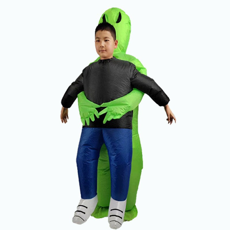 Cross-border hot selling alien ghost holding human inflatable clothing Halloween night walking funny horror alien costume funny