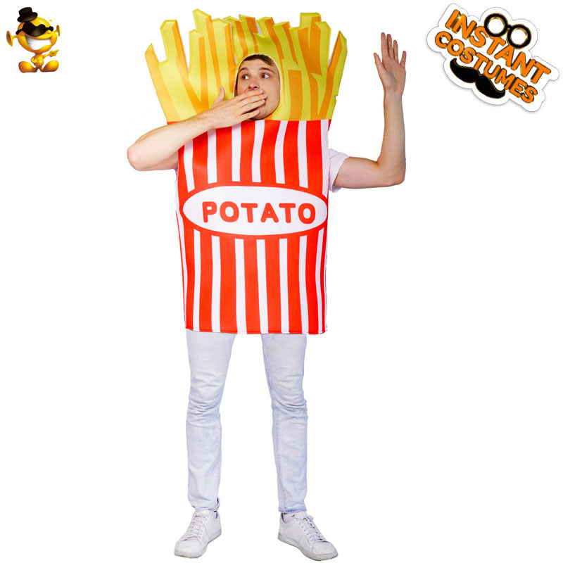 Adult French fries performance props costume Halloween Masquerade cosplay French fries cosplay costume