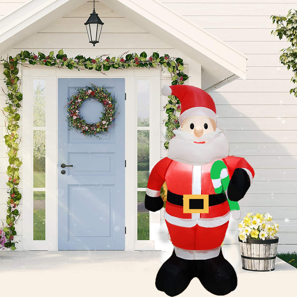 1.2 m hand crutch inflatable Santa LED luminous inflatable model Santa Claus inflation model decorations