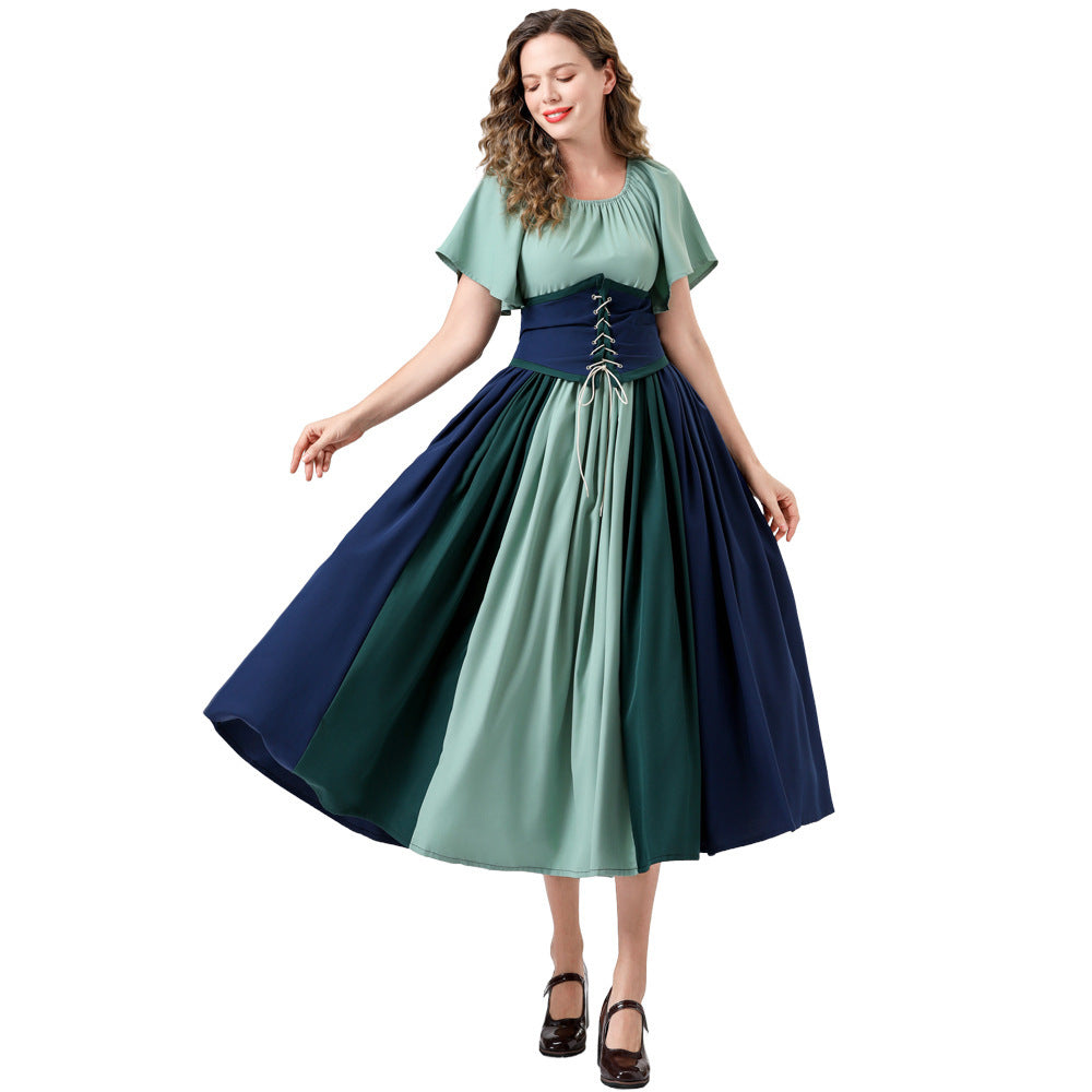 Halloween costume adult medieval retro Renaissance European and American court women's girdle dress costume