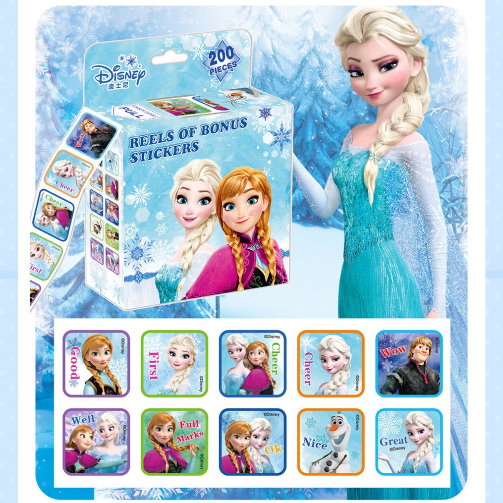 Spiderman shiny cartoon roll stickers ice princess Pooh bear Avengers children roll stickers cartoon sticker