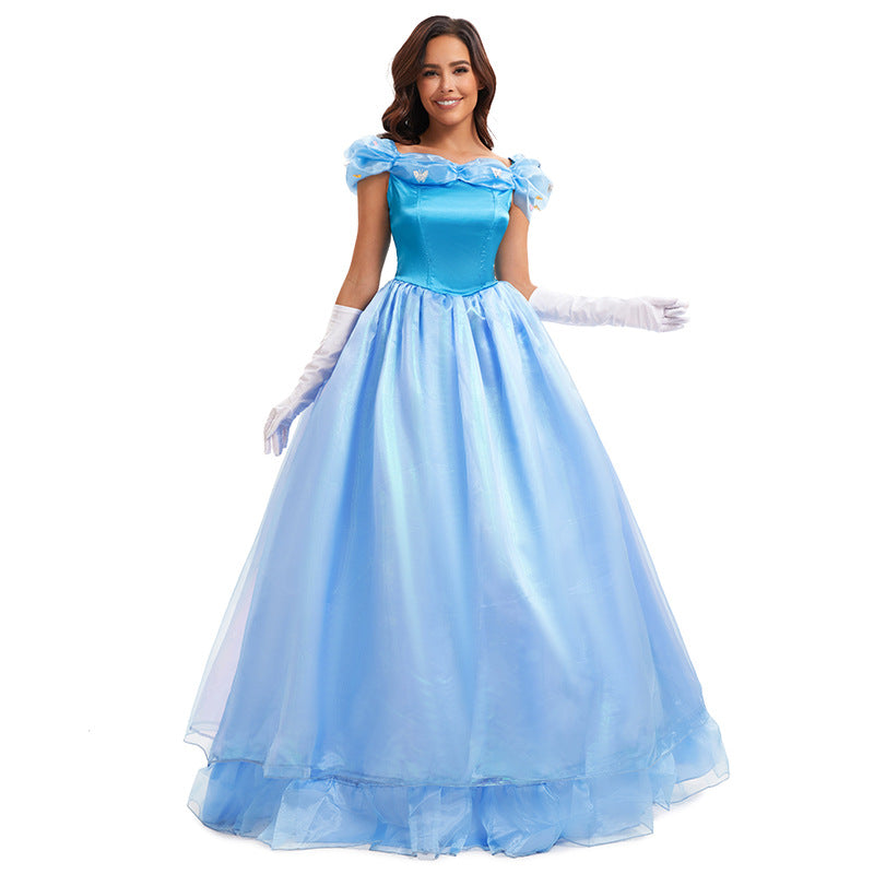 Halloween cos Cinderella costume Cinderella princess dress fairy tale stage costume suit in stock