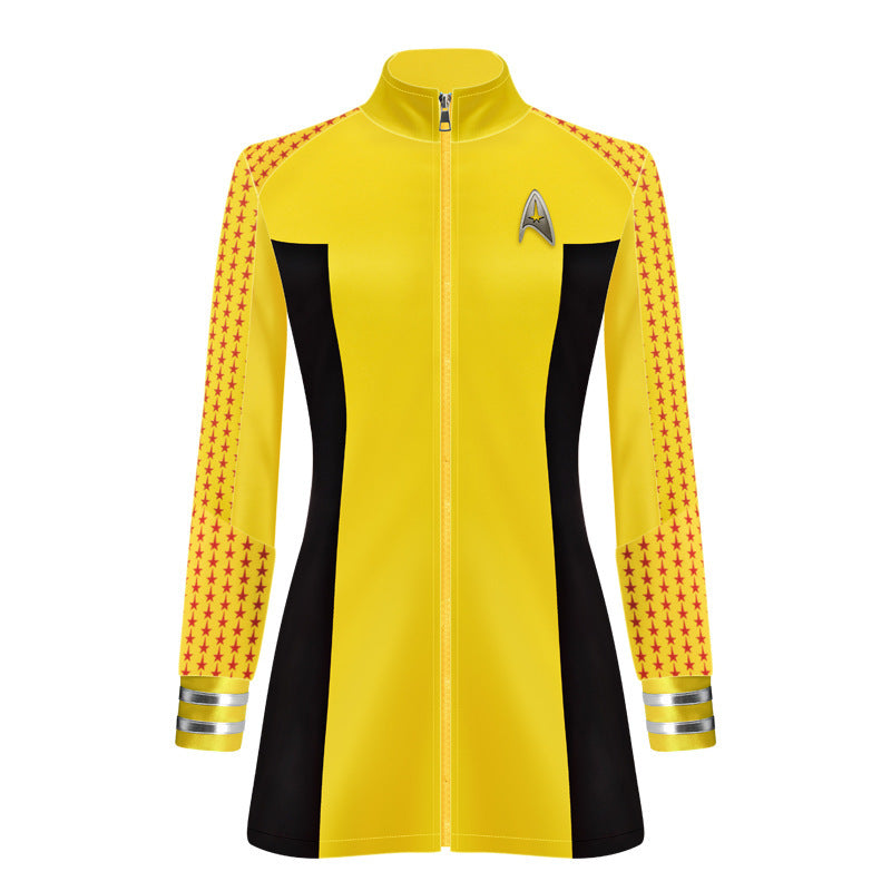 Star Trek cos costume bizarre new world yellow uniform cosplay cosplay Halloween performance costume