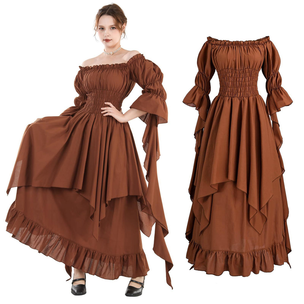 Halloween costume medieval renaissance vintage dress women's Gothic witch dress stage costume