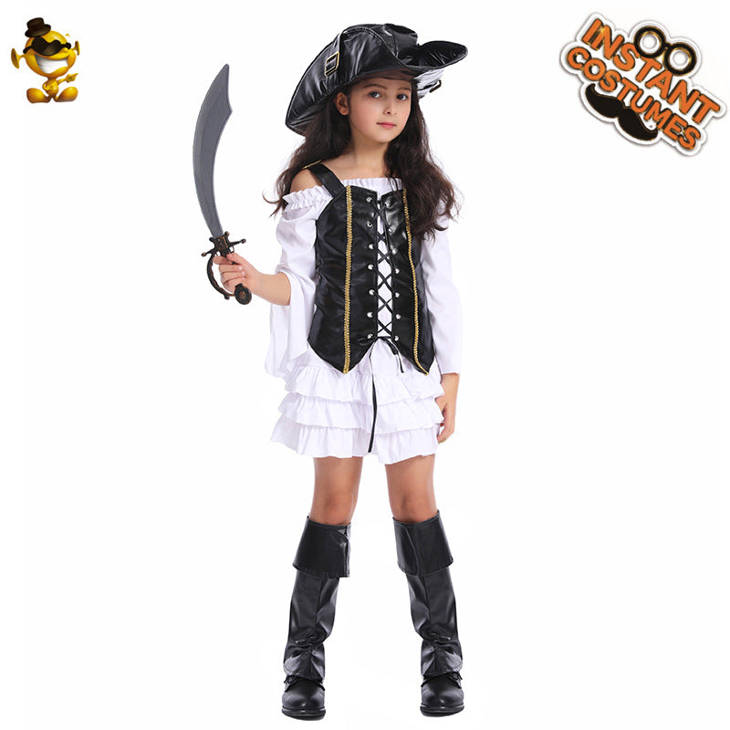 Halloween girls Pirate party costume cosplay children's little girl pirate role play costume clothing