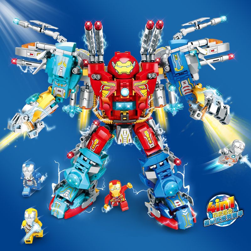 S brand Avengers building blocks boy iron man anti-Hulk Mech doll toy children Boy assembling toys
