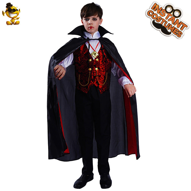 Little boy Halloween vampire party costume boy vampire role play stage wear cosplay