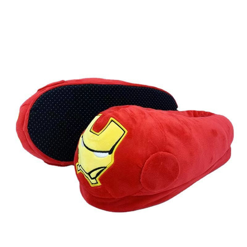 Cartoon Marvel Avengers Batman children's plush slippers Spider-man autumn and winter home warm men cotton slippers
